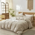 thumbnail image 2 of Nayoroom Farmhouse 3-Piece Beige Duvet Bedding Sets, Queen, 2 of 4