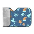 thumbnail image 2 of YFYANG Front Windshield Sun Shade, Blue Christmas Pattern Foldable Car Visor for Cars, Trucks, SUVs, Small, 2 of 9