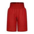 thumbnail image 4 of CheerKidz Summer Shorts for Women's Fashion Solid Color Three Way Pants With Drawstring Shorts Lightweight Quick Dry Cargo Shorts(Red,XXL), 4 of 6