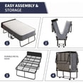 thumbnail image 3 of ZAFLY Folding Bed, 75" x 31" Rollaway Bed with 5”Thickness Mattress, Steel Frame with 4 Movable and Lockable Wheels, 3 of 9