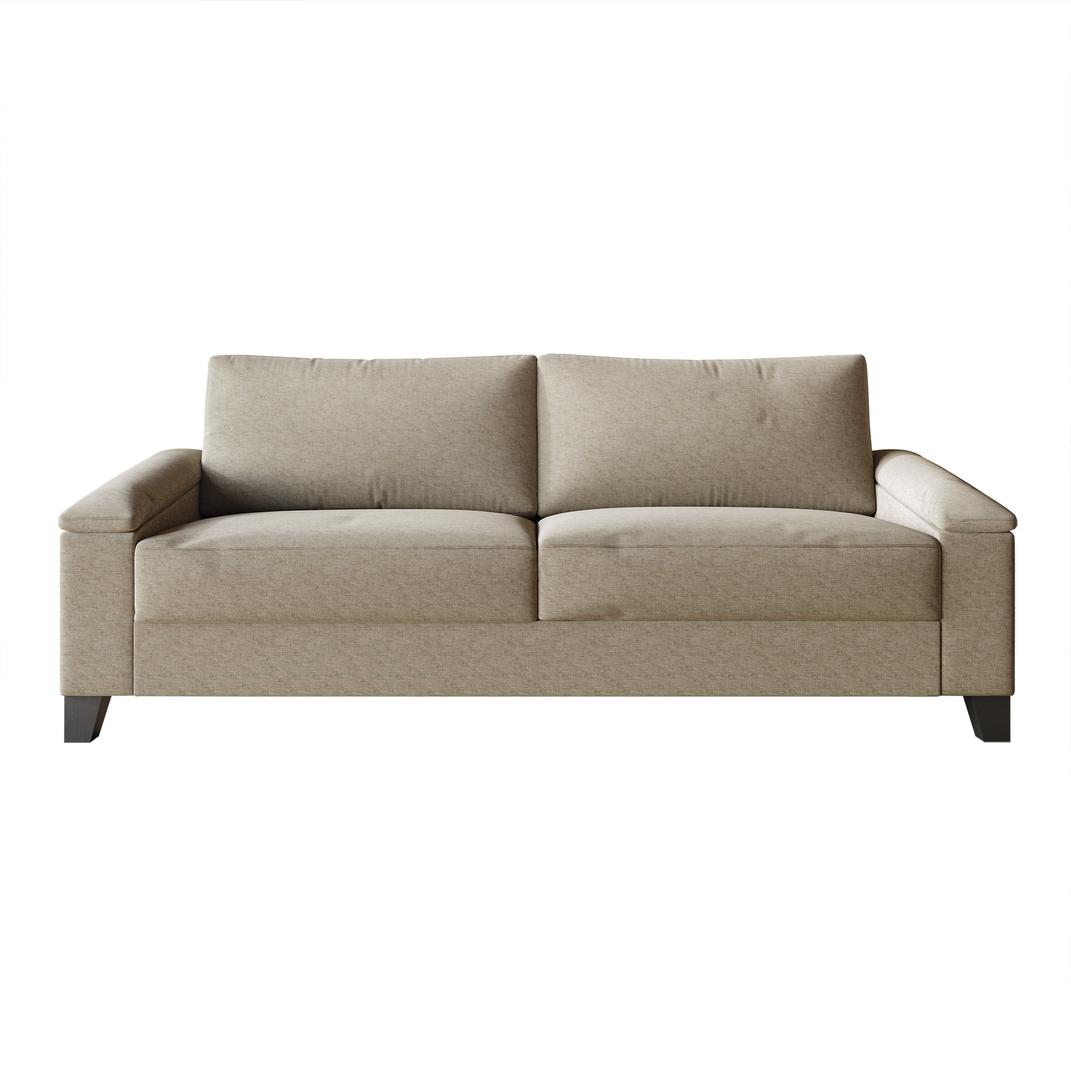 Castle Place Elegance Linen Upholstered Sofa, Dark Beige