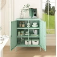 thumbnail image 5 of 2 Doors Locker Metal Storage Cabinet 3 Tiers Shelf Multifunctional Storage Organizer Detachable Shelves Easy to Assemble Green Size: 39.37”H x 31.5”W x 14.96”D, 5 of 6
