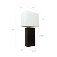 thumbnail image 4 of Elegant Designs 2 Pack Modern Leather Table Lamps with White Fabric Shades, Black, 4 of 8