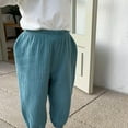 thumbnail image 4 of NAISIBABY Girls Causal Pants, Sweet Loose Solid Elastic Waist Kids Trousers Mint Green 7-8T, 4 of 6