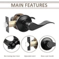 thumbnail image 3 of Passage Door Lever [NonLocking Lever Set] NonLocking Door Handle Set for Hallway or Closets Keyless Satin Nickel Finish Wave Door Lock Reversible Right & Left Side Hande, 3 of 7