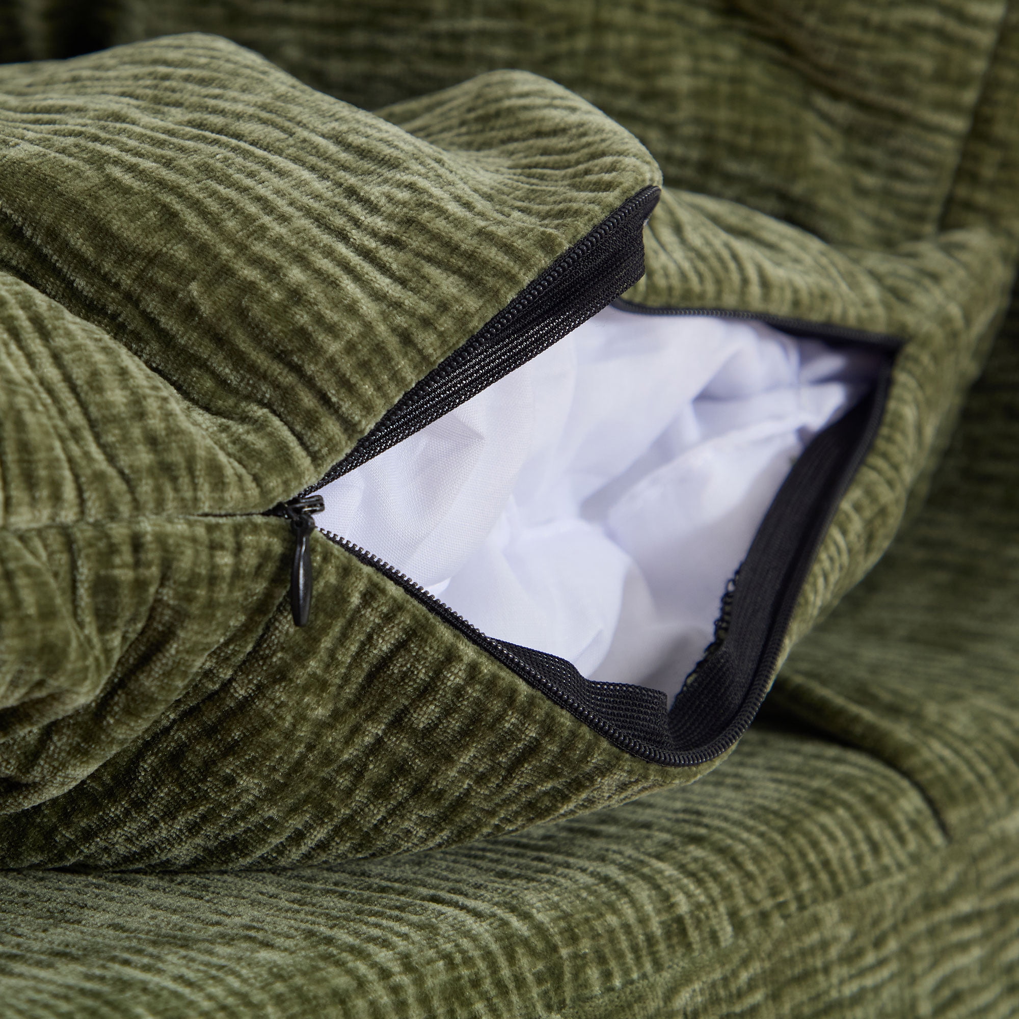 Miniyam Armless Lazy Sofa Modern with Backrest, Green