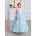 thumbnail image 2 of Flower Girl Dress Kids V-Back Puffy Tulle Satin Flowergirl Wedding Guest Party Birthday Bridesmaid Pageant Prom Gown, 2 of 3