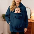 thumbnail image 6 of Cdudpw Maternity Coat Winter Cozy Carrier Mom Coats Sherpa Jacket 3-In-1 Sherpa Fleece Jacket,Zipper Maternity and Kangaroo Carrier Coat Clothes(S356-Blue), 6 of 7