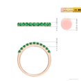 thumbnail image 5 of ANGARA Natural Shared Prong Set Half Eternity Emerald Wedding Band in 14K Rose Gold for Women (Size-2.1mm) | May Birthstone, Birthday, Anniversary, Jewelry Gift for Women | Natural Emerald Ring, 5 of 9