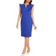 thumbnail image 1 of INSPIRE CHIC Vestido de Trabajo Sin Mangas con Ruffles y Escote en V M Azul Real, 1 of 5