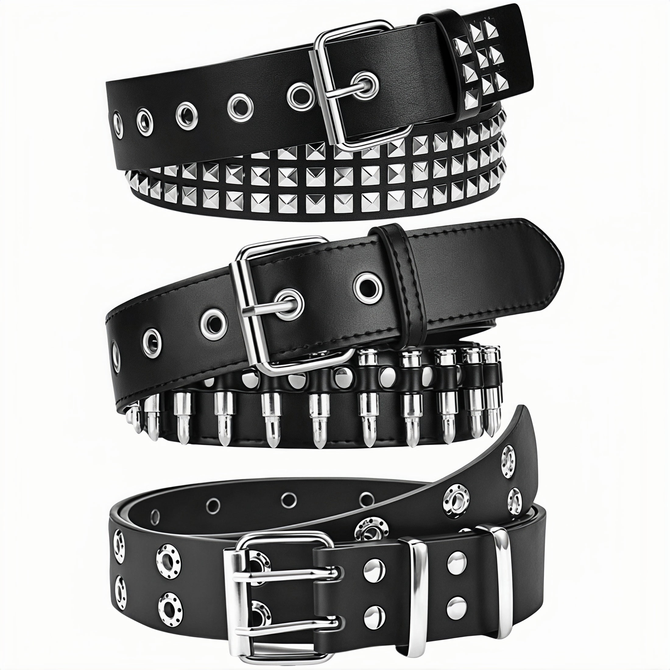 XIATIAN Studded Belt Metal Punk Rock Rivet Belts for Women/Men