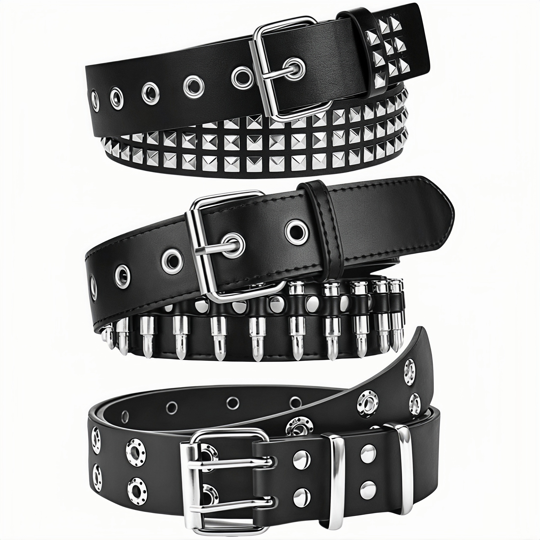 XIATIAN Studded Belt Metal Punk Rock Rivet Belts for Women 