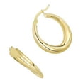 thumbnail image 3 of JewelStop 14k Yellow Gold Fancy Oval Hoop Earrings - 20X25mm, 2.3gr., 3 of 5
