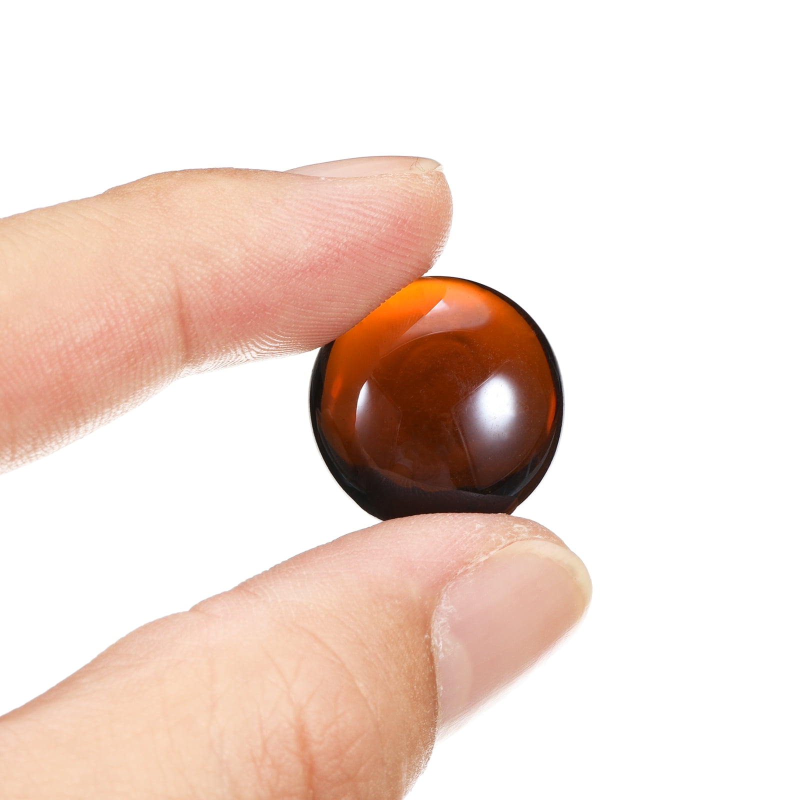 Uxcell Decorative Flat Glass Marbles 0.67''-0.75'' Rock Vase Filler Dark Amber for Fish Tank Table Scatter Decor 100 Pcs