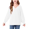 thumbnail image 7 of HIPYLO Kids Thermals Top and Bottom Set Girls Thermal Top Red Top for Girls Shirt School Uniform Shirts for Baby Winter Clothes Girl Clothes for Kids, White 6-8 Years, 7 of 7