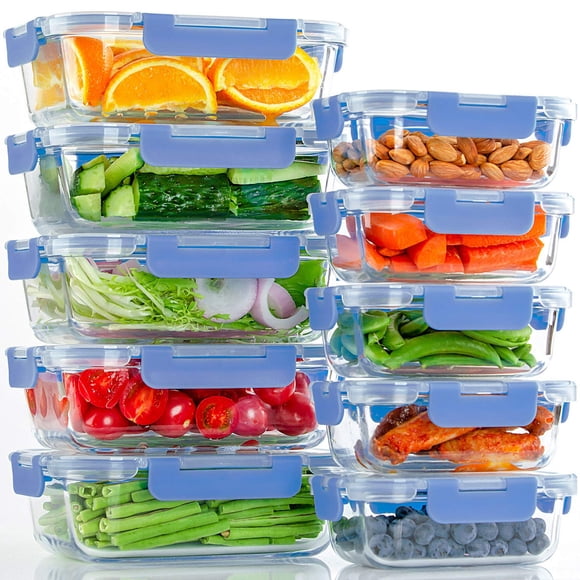 Recipientes de vidrio para almacenamiento de alimentos UMEIED, paquete de 10, a prueba de fugas