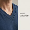 thumbnail image 5 of Zylanna Men's Big & Tall Long Sleeve Sweatshirt, V-Neck Solid Color Fall and Winter Loose Fit Casual Pullover Tops for Daily Wear Navy, 5 of 9