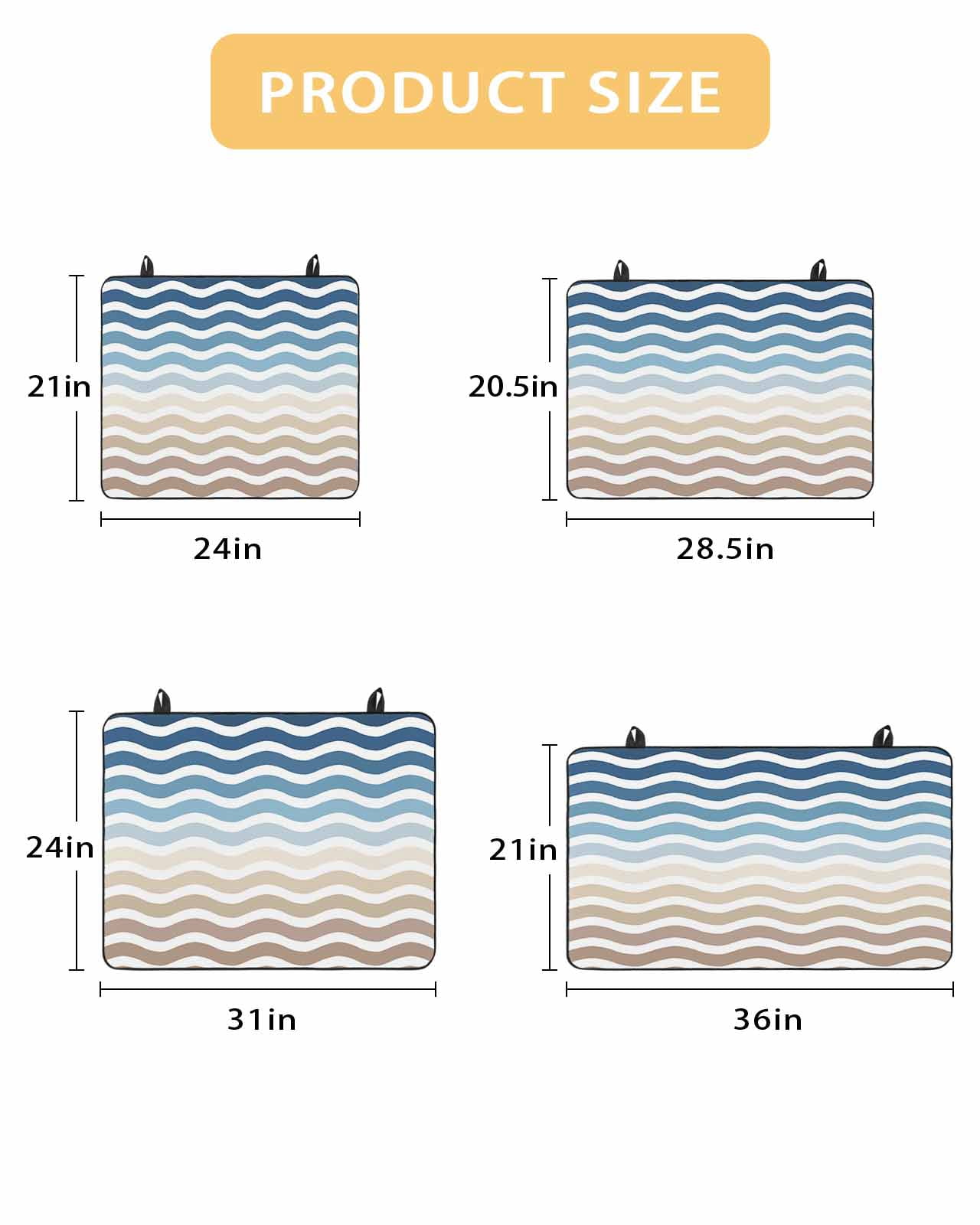 nqOlkjepod Large Induction Cooktop Protector Mat 24"x21", Navy Blue Brown Ombre Moire Stove Top Covers for Electric Stove, Water Ripple Stripe Farmhouse Stove Burner Cover Mats Stove Cover