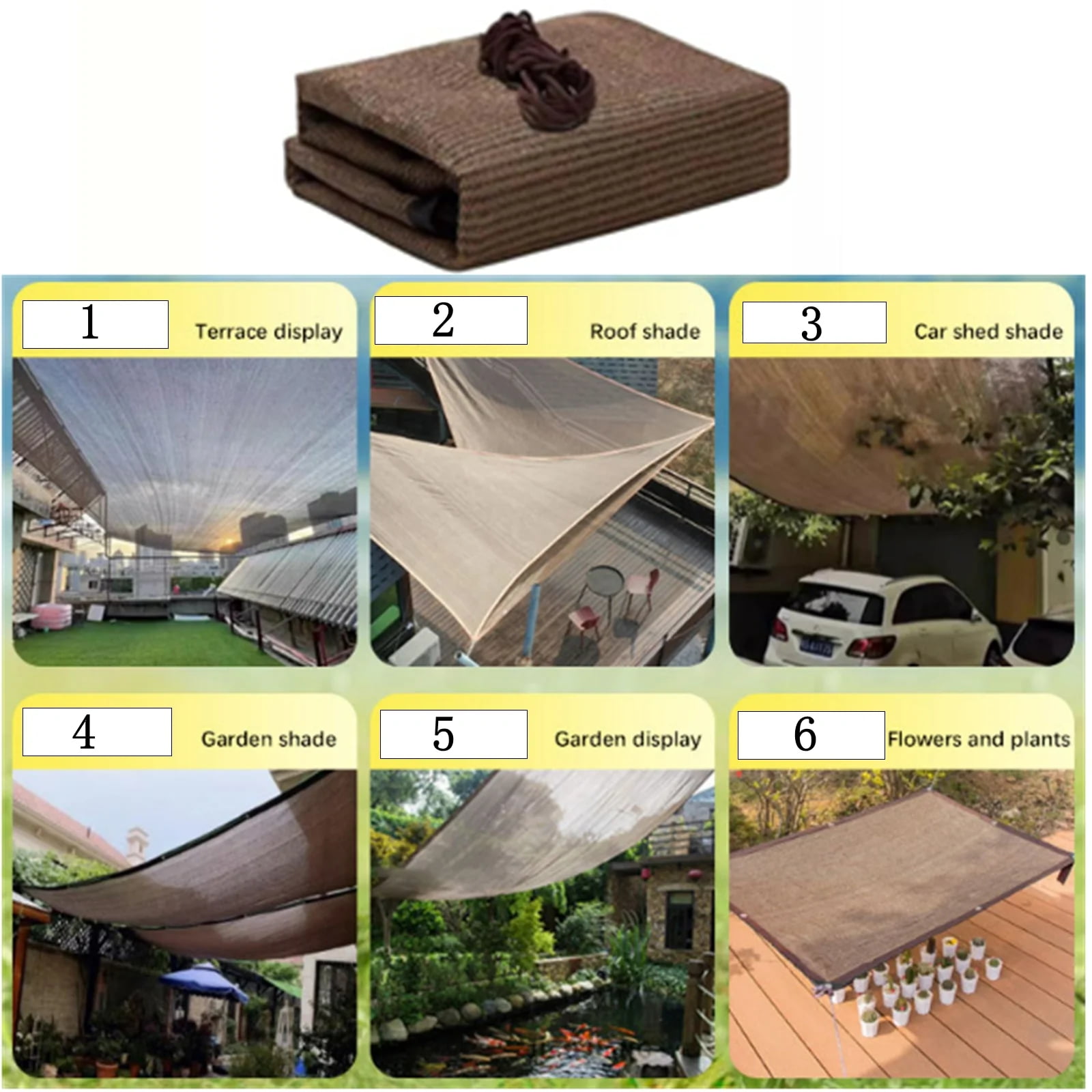 Fmxomd Shade Cloth 90% Sunblock Net for Garden Patio Canopy Sunshade Cover - Shade Sails for Plants Greenhouse Outdoor Pergola Lawn Kennel - 20x3.2FT