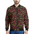 thumbnail image 3 of Chaquetas con cremallera y estampado de cerezas y frutas de dibujos animados para hombre, sudadera con estampado 3D a la moda, chaqueta bomber informal de calle, abrigo de manga larga, 3 of 5