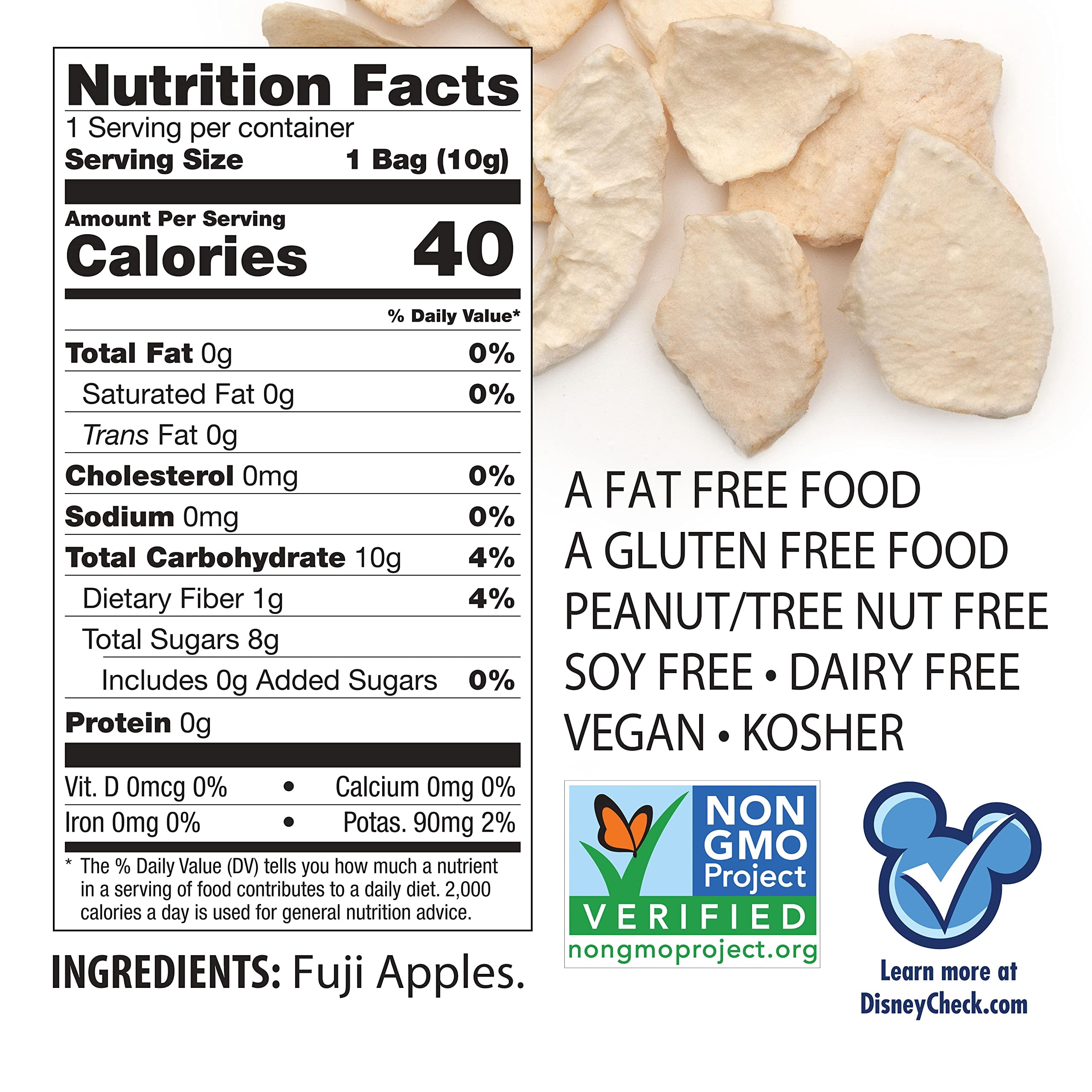 Brothers All Natural Disney Freeze Dried Fruit Crisps, Fuji Apple, 0.35 Oz (Pack of 12), Made with 100% Fruit, Gluten Free, Soy Free, Vegan, Healthy Snack, Lunch Box Ready