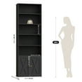 thumbnail image 4 of Hiphuta 81.5" Tall Bookcase with Doors, 5-Tier Bookshelves with Storage, 23.6"W Display Shelf with 2 Doors for Home Office, Living Room, Black, 4 of 7