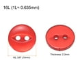 thumbnail image 2 of Uxcell 10pcs 16L Red Round Sewing Buttons 10mm 3/8" Resin 2-Hole Fish Eye Craft Replacement Button, 2 of 6