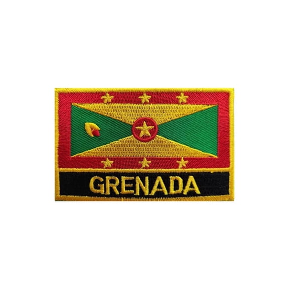 Ruoming 1 PCS National flag Patches Iron On or Sew On Embroidered Tactical Military Grenada Patch