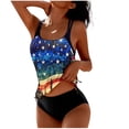 thumbnail image 3 of 250 Anniversary USA Womens Tankini Swimsuits Colorful America Flag Printed Swimwear Two Piece Tummy Control Bathing Suit Beach Blouson Top with Shorts Modest Bathing Suit 2026 Blue XL, 3 of 6