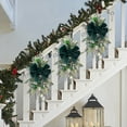 thumbnail image 4 of Christmas Teardrop Swag Lighted Xmas Wreath with Large Bow Christmas Ornaments for Front Door Fireplace Mantel Porch, 4 of 10