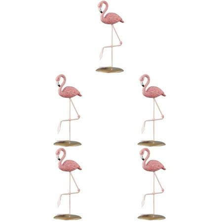 WORGEOUS 5pcs Flamingo Decor Flamingo Statue Desktop Decoration Resin Flamingo Table Centerpiece