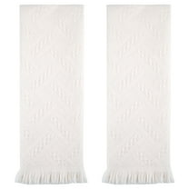 REGALWOVEN Jacquard Pattern Boho Decorative Hand Towels, 2 Pack Cotton Turkish Absorbent Soft Bathroom Towel Set White 13" x 29"