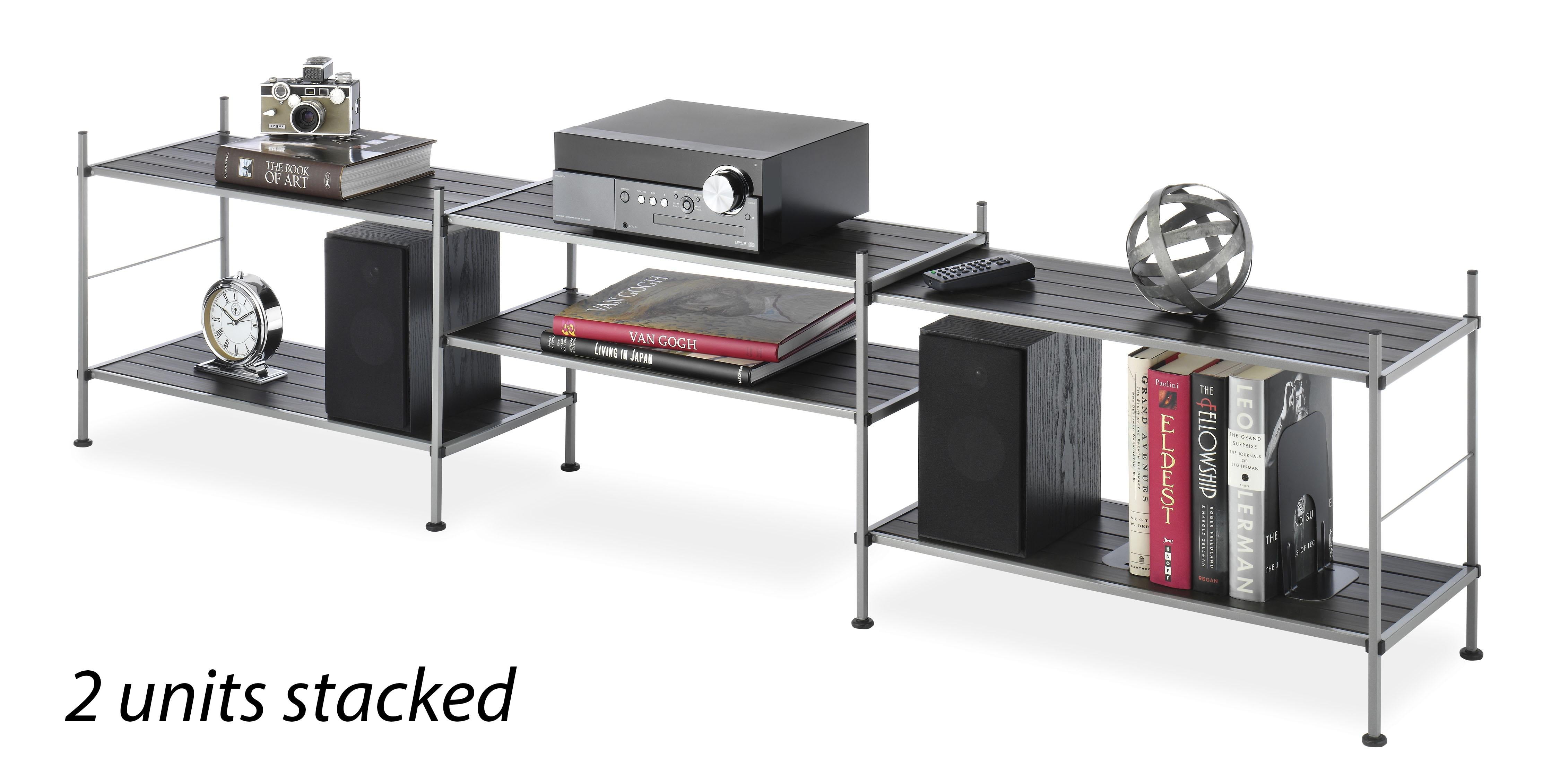Whitmor 3-Tier Epoxy Iron Shoe Rack, Space-Saving Stackable Storage Shelves, 9-Pair Capacity, Silver