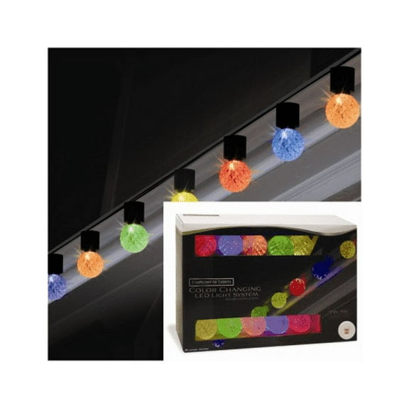 Set of 10 Color Changing Light Show LED G40 Christmas Lights - Green Wire