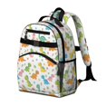 thumbnail image 2 of White Dinosaurs Flowers Pattern Cute School Backpack Bag for School with Padded Back and Adjustable Shoulder Straps 15.25"x11.5"x5.25", 2 of 5