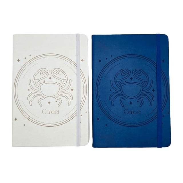 Set De 2 Libretas Cáncer Blanco Y Azul