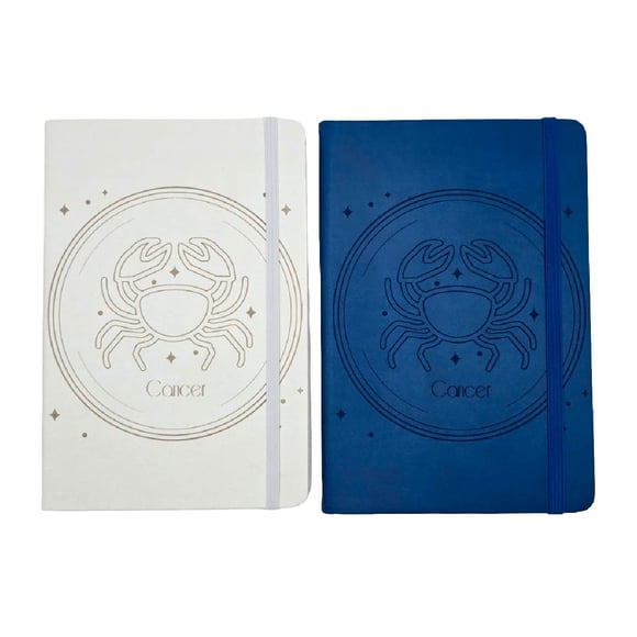 Set De 2 Libretas Cáncer Blanco Y Azul