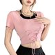 thumbnail image 1 of Camiseta con cordones, camisetas con cordones, tops erógenos, tops de manga corta, características líderes en su clase, 1 of 9