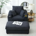 thumbnail image 6 of Aukfa Oversized Chaise Lounge Indoor Chair with 2 Cupholders, Storage Ottoman, 3 Pillows, Gray, 6 of 9
