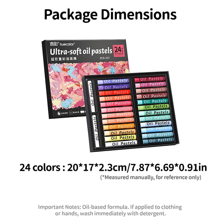 Truecolor 24 Colors Soft Oil Pastels, Macaron Color Oil Pastel Set