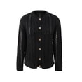 thumbnail image 4 of Idoravan Women's Cardigans Women's Fashion Solid Color Long Sleeve Cardigan Button Sweater, 4 of 5