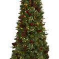 thumbnail image 4 of Nearly Natural T1676 7.5 ft. Norway Mixed Pine Artificial Christmas Tree with 450 Clear LED Lights, Pine Cones & Berries, 4 of 7