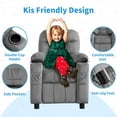 thumbnail image 3 of Pipleo Kids Recliner Chairs for Toddlers, Toddlers Recliner Chair with Cup Holder, Footrest, Side Pockets, Ergonomic Adjustable Velvet Kids Lounge Chair, Comfortable Recliner Chair for Boys Girls, 3 of 8