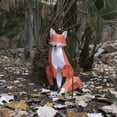 thumbnail image 3 of Moyic Ligero y fácil de llevar, Papercraft, dibujos animados, cartón 3D, animales sentados, escultura de zorros, juguetes de papel cartulina De pie sobre una roca, 3 of 6
