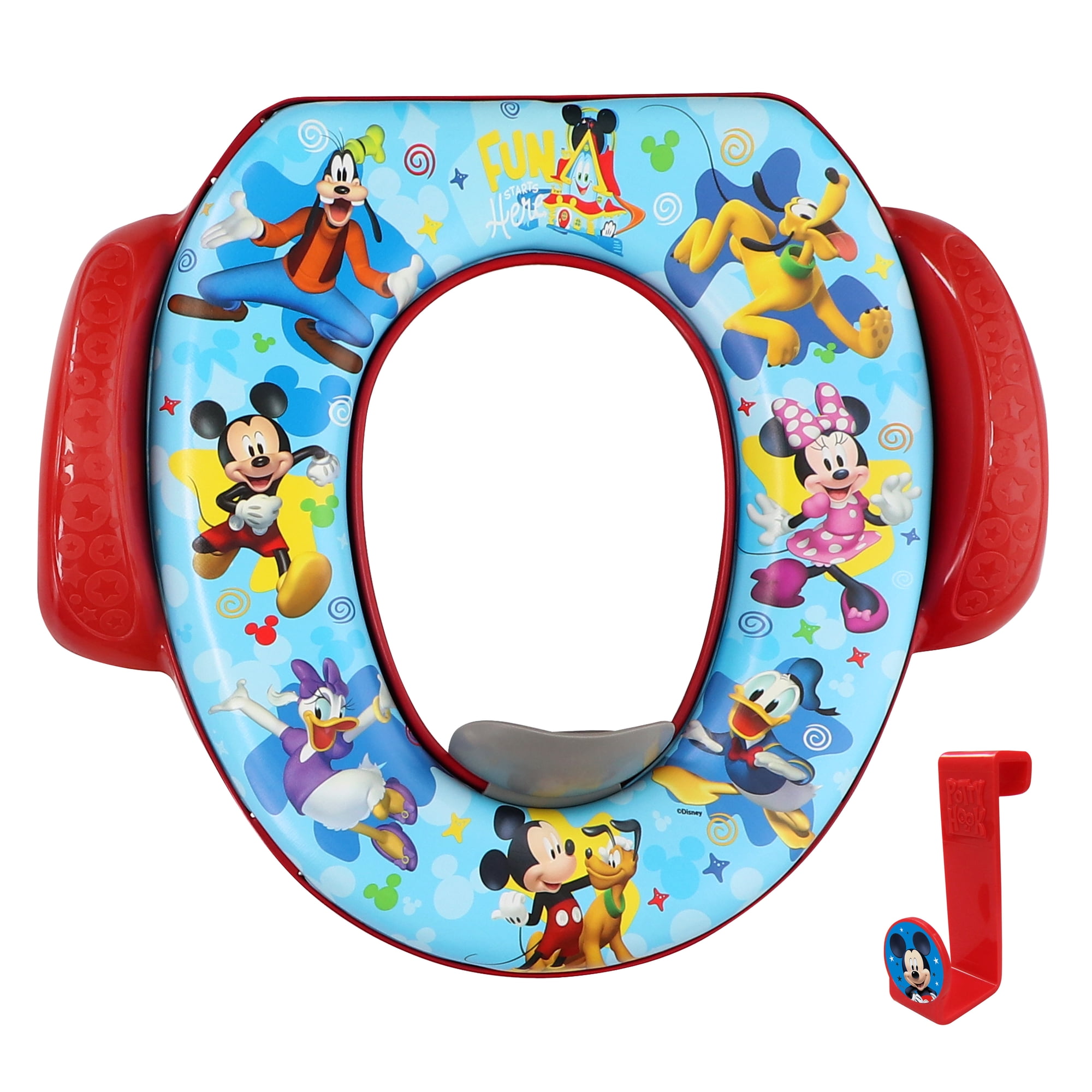 Disney Mickey Mouse "Fun Times" Soft Potty Seat with Potty Hook, Gender Neutral