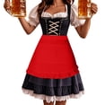 thumbnail image 3 of JOANKDMI Women's Traditional Tavern Maid Costume Floral Dress with Ruffled Pocket Apron for Cultural Festival Event Halloween Carnival Party Dress Up Outfit, 3 of 9