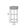 thumbnail image 5 of Gothic Glamour 30 Inch Barstool with Round Gray Faux Leather Padded Seat and Monochromatic Metal Base 15.5 x 15.5 x 30, 5 of 6
