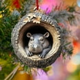 thumbnail image 3 of Fwttom Animal Christmas Tree Ornaments - Adorable Creatures 2D Flat Hanging Holiday Vacation Party Christmas Decorations, Lovely Gift for Family Friends, 3 of 9