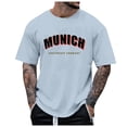 thumbnail image 1 of T-Shirts Homme Mode Été Jeunesse Manches Courtes Col Rond Manches Courtes Chemises Été Ville Hommes Bleu TTTG, 1 of 3