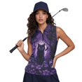 thumbnail image 6 of Whosucclay Cat and Bat Pattern Golf Sleeveless Shirt for Ladies, Elastic Anti Shrink for Running Athletic, Dry-Fit Lightweight Women Golf Sleeveless Tank Top, 6 of 8